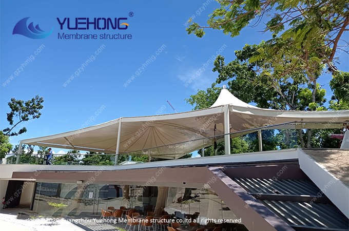 Membrane Structure Canopy for an Outdoor Café in the Philippines