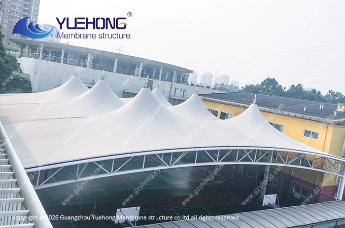 Membrane Structure Canopy for an All-Weather Sports Court at a Certain School in Guangzhou